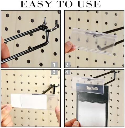 Tandefio 50 Pack Black Metal Peg Board Hooks - Image 3