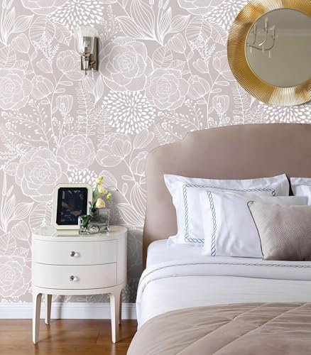 Wudnaye Floral Peel and Stick Wallpaper Large Flower Wallpaper 16.9"×118" - Image 6