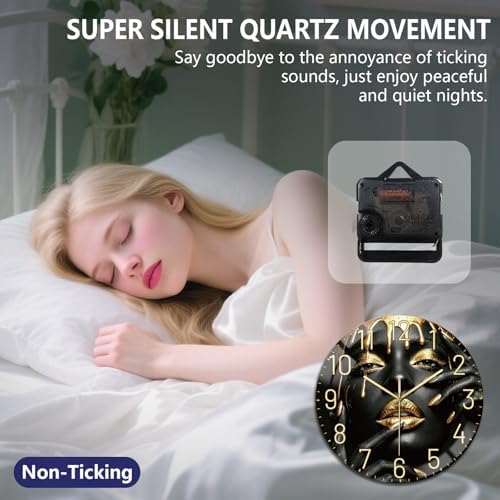 peacoblue Gilded Face Art Wall Clocks Battery Operated - Image 4