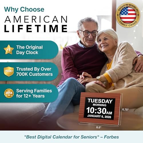 American Lifetime New 2026 Dementia Clock Large Digital Clock - Image 2