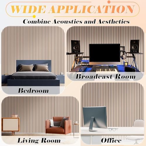 16" x 12" Acoustic Panels 12 Pack, Self-Adhesive 3D Wall Tiles Camel - Image 7
