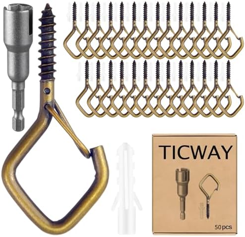 2.36IN Ceiling Hooks for Hanging Plants, Hanging Hooks by Ticway