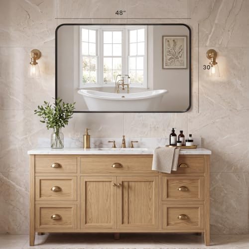 Sweetcrispy Bathroom Wall Mirror, 48x30 Inch Wall Mount Mirror - Image 2