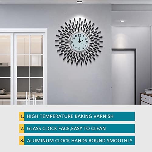 Large Wall Clock Non-Ticking Silent Modern Metal Big Clocks Decorative Wall - Image 6