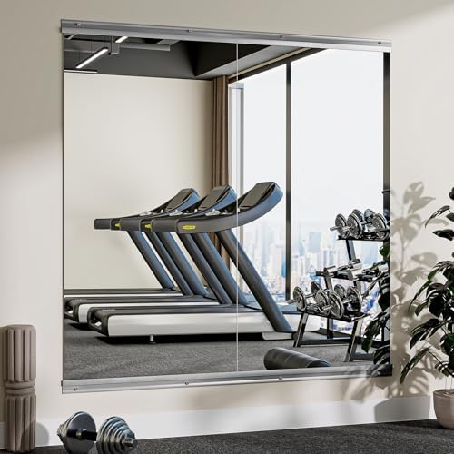 VooBang Home Gym Mirror 2 PCS 24"×48", Frameless Wall Mirror Full Length by VooBang