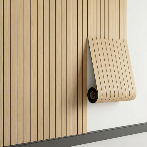 Peel and Stick Faux Wood Slat Wall Panels, 3D Wood Grain Wallpaper - Image 3