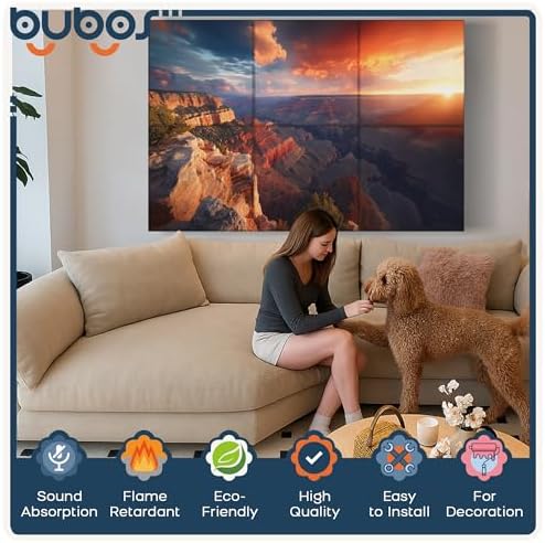 6 Pack Art Acoustic Wall Panels, 70.8”x47.2”Self Adhesive - Image 3