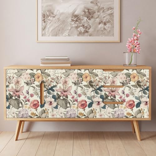 Jeweluck Vintage Floral Wallpaper Peel and Stick Wallpaper 16.9”x118.1” - Image 3