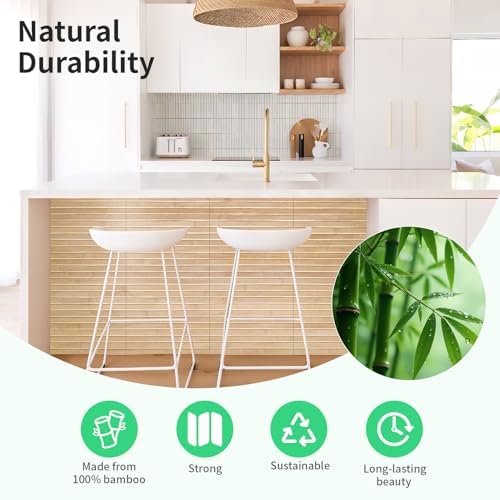 AMZDEPOT Natural Bamboo Wall Panel, 12 x 96 Inch, Carbonized - Image 2