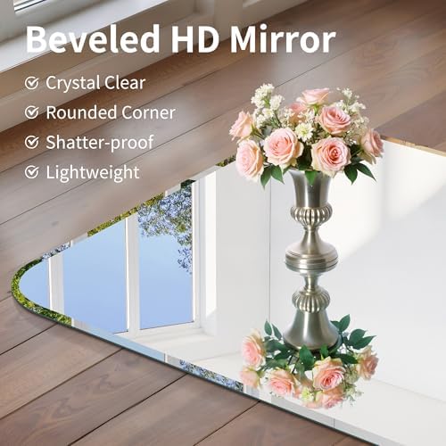 CILIBER Beveled Mirror, 30x30 Square Bathroom Mirror Rounded Corner, 3mm - Image 4