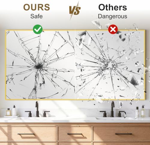 Bathroom Vanity Mirror for Over Sink, 60x30 Inch Matte Gold Mirror - Image 3