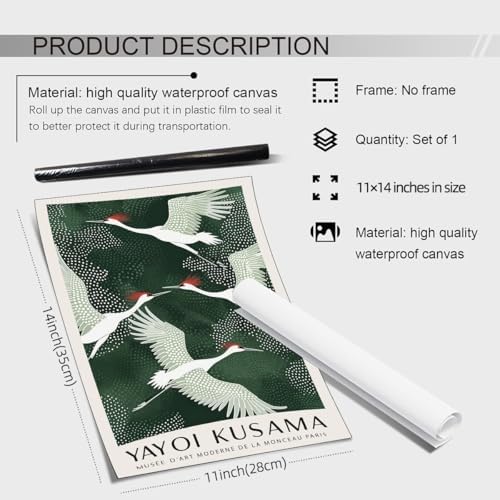 Japanese Flying Cranes Wall Art Vintage Bird Pictures Aesthetics Posters - Image 2