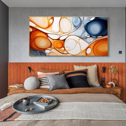 KLAKLA Orange and Blue Abstract Wall Art - Image 3