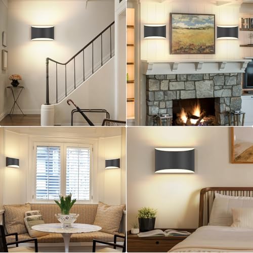 LED Wall Sconces Set of 2, 3000K Extra Large Matte Black Wall Light Fixture - Image 7