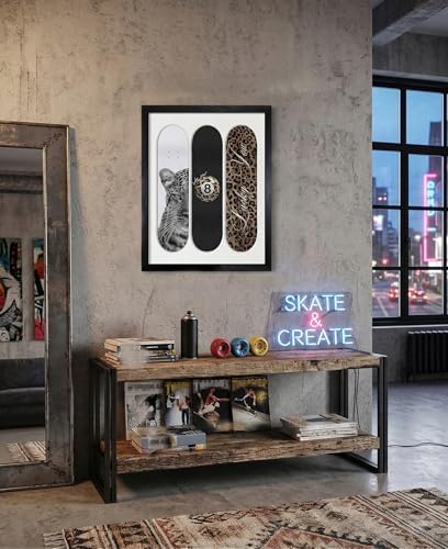 Stockholm Cheetah Skateboard Style Wall Art Canvas 1pc– Leopard Print Skater - Image 4