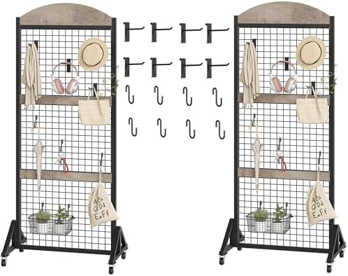 2 Packs Grid Wall Panel 5.7' x 2' FT Grid Display Rack by Choezon