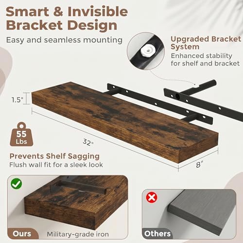 32 Inch Floating Shelves for Wall - Image 2