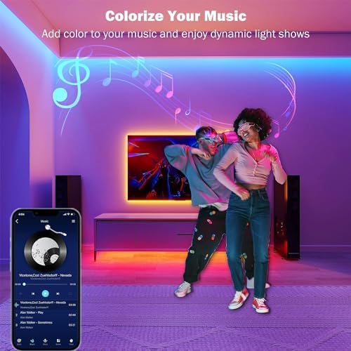 Leeleberd 50ft Led Strip Lights, Music Sync Color Changing Led Light Strips - Image 4