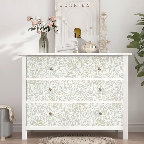 Toduso Beige Peel and Stick Wallpaper Modern Contact Paper Self-Adhesive Floral - Image 2