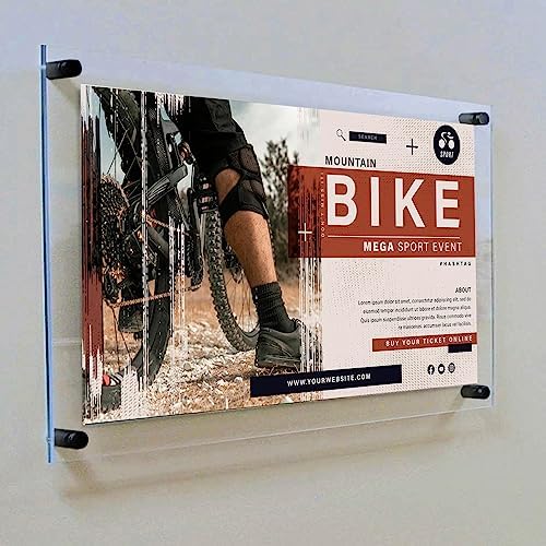 Azar Displays 105524-BLK Acrylic Floating Double Panel Wall Frame, Overall - Image 3