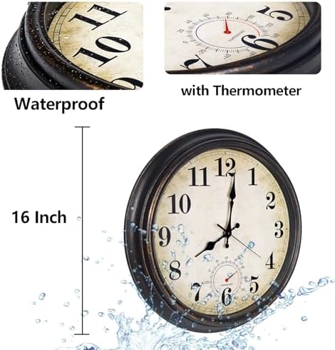 Wall Clock Battery Operated Silent Vintage Wall Clocks - Image 2