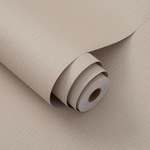 Haimin Fabric Wallpaper 24" x 393" Peel and Stick Textured Contact Paper by HaiminHomeDecorWallpaper