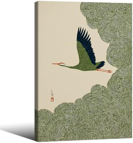 Japanese Flying Framed Wall Art Nature Bird Pictures Aesthetics Posters 20x30 by Unknown