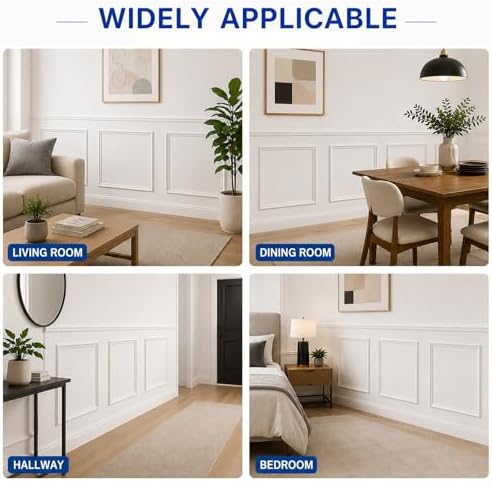 3 Set Peel and Stick Wall Molding Kit, Pre Cut Wainscoting Panels - Image 7
