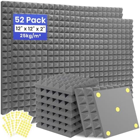 Focusound 52 Pack Sound Proof Foam Panels by Focusound