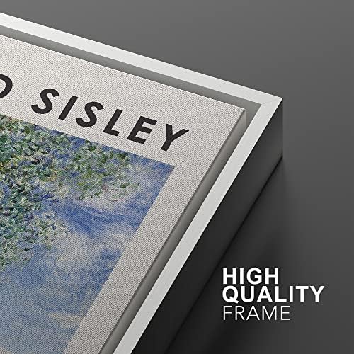 MUDECOR Framed Canvas Print Wall Art Set Alfred Sisley Watercolor Landscapes - Image 5