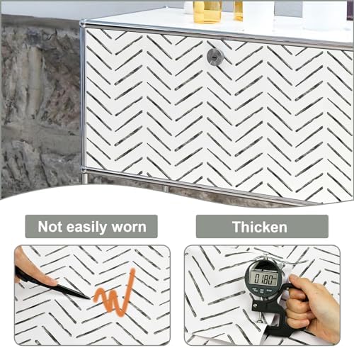 Rugreat Black Herringbone Peel and Stick Wallpaper Modern 276inL17.3inW - Image 5