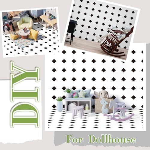 Flutesan 12 Pcs Miniature Dollhouse Wallpaper, Diamond Shape - Image 6