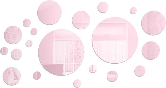 Shappy 32 Pcs Acrylic Mirror Wall Stickers Removable Round Wall Decal Circle by Shappy