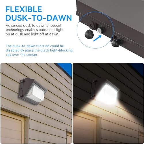 120W LED Wall Pack Light with Dusk-to-Dawn Photocell Sensor, 16800LM 5000K - Image 2