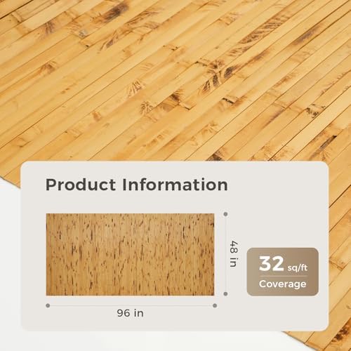 OUZUGIE 1 Pack 96x48 Inch Natural Bamboo Wall Panel - Image 2