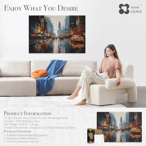 Soon Global Acoustic Wall Panels, Art Acoustic Panels, Urban Pulse - Image 4
