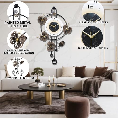 Wall Clock, Silent Quartz Movement Battery Operated - Image 3