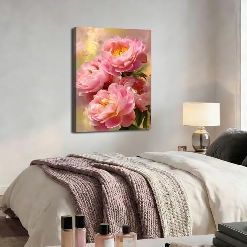 ZERILYN Ship Next Day Pink Peony Wall Art Canvas Prints Floral Pictures Canvas - Image 5