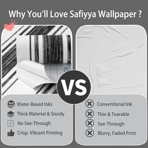 Safiyya Black and White Wallpaper Peel and Stick Hand-Painted Striped Contact - Image 6