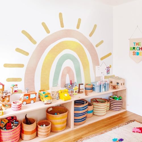 94.49x62.6in Boho Large Sun Kids Nursery Fabric Wallpaper Wall Stickers - Image 6