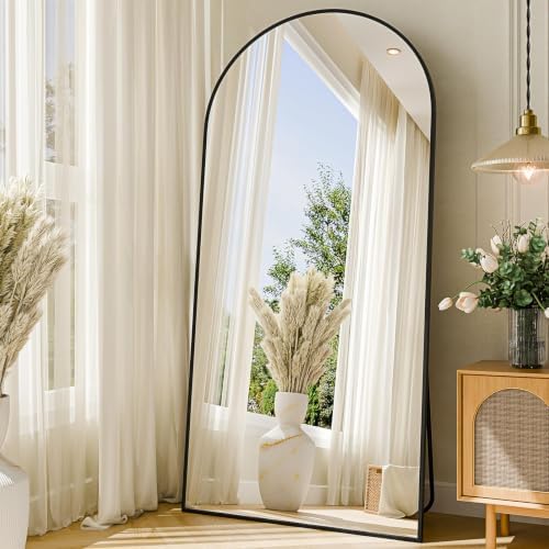 76"×35" Floor Mirror Full Length Arched Full Length Mirror Black - Image 2
