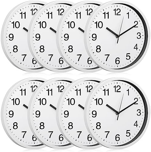 Inbagi 8 Pcs Wall Clock Bulk Silent by Inbagi