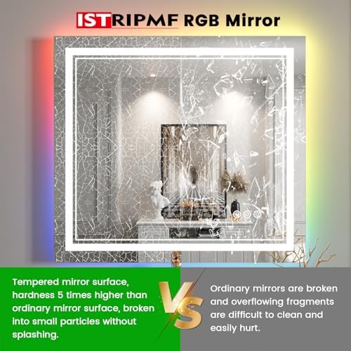 44x30 Inch RGB LED Bathroom Mirror - Image 6