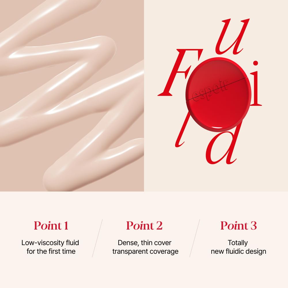 Espoir Be Velvet Fluid Foundation #22 Petal 1.05oz | Luxurious Velvet Finish | Thin, Dense Coverage Matte Foundation | Long-Lasting Hydrated Radiance Liquid Foundation | Korean makeup Foundation