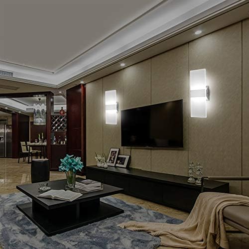 ChangM Modern LED Acrylic Wall Sconce 12W Cool White 6000K Up Down Lamp - Image 6