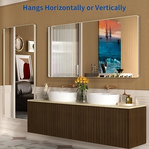 WEER Brushed Nickel Bathroom Vanity Mirror 72X36 Inch - Image 5