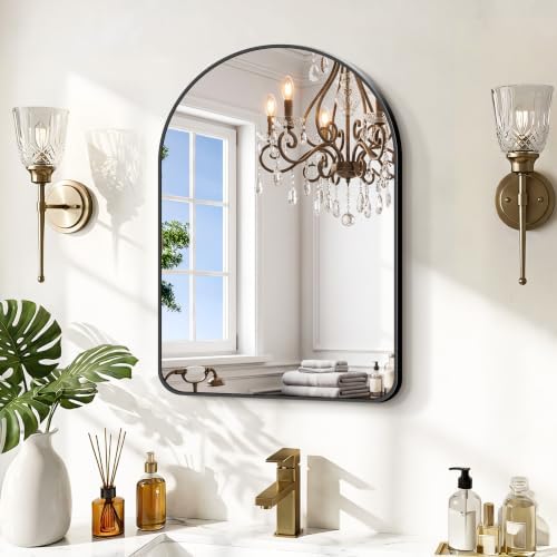 GLASHOM Arched Bathroom Mirror 18x24 Inch by GLASHOM