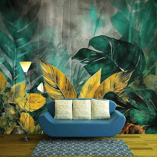 Tropical Element Leaf Background Mural Peel and stick-108"x157" - Image 3