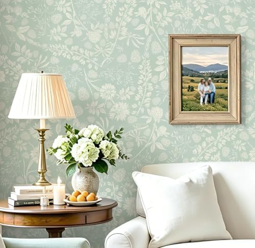 Safiyya Green Floral Wallpaper Peel and Stick Contact Paper Leaf Modern Boho by SAFIYYA