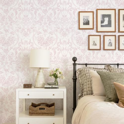 Ismoon Peel and Stick Wallpaper Pink Contact Paper 17.3in x 32.8ft Vintage - Image 2